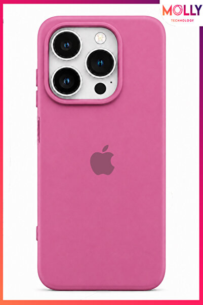 Molly iPhone 14 PRO İçin Rozalin Lansman Soft İçi Kadife Mat Silikon Kılıf