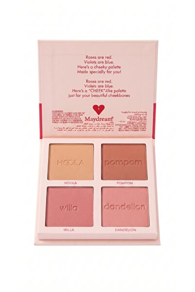 MAYDREAM 4-in-1 Cheek Palette - Highlighter, Blush, and Contour