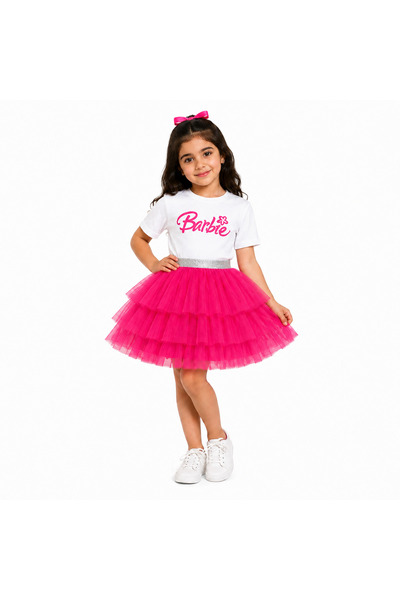 joyland Joy Land Barbie Girl's Jacket, 2 Pieces (Printed T-Shirt and Royal Bl...