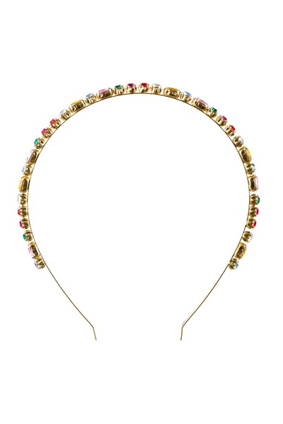 OEM Bentiță metalică aurie cu pietre multicolore - 1 buc.