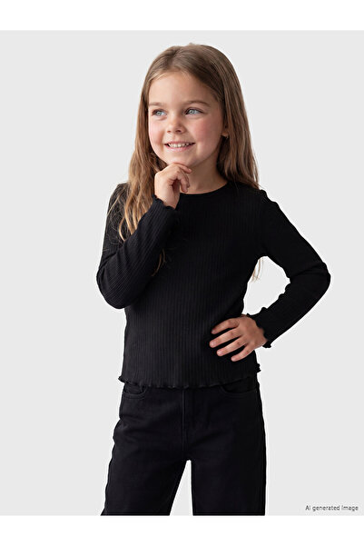 LC Waikiki Esvab • Modern & Distinctive Zero Roba Collar Ribbed Ruffle Girls'...