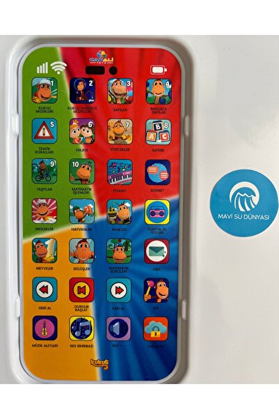 mavi su dünyası Eğitici Çok Özellikli Kukili Şarjlı Telefon 500 Farklı Sesli