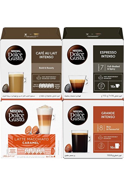 NESCAFÉ Nescafe Dolce Gusto Variety Pack (Pack of 4 Flavors, Total 64 Capsules)