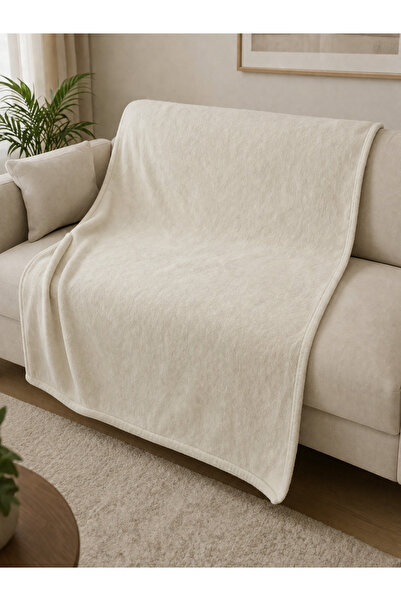 Piloji Polar Blanket 150X200 Tv Blanket Single Bedspread Sofa Shawl Soft Cream