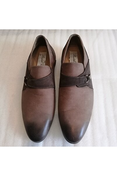 Butik Tülin Men's Genuine Leather Nubuck Coffee Mink Band Loafers with Elasti...