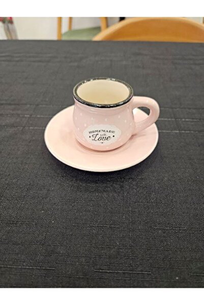 MİMSEGÜN DEKOR Polka Dot Pink Coffee Cup