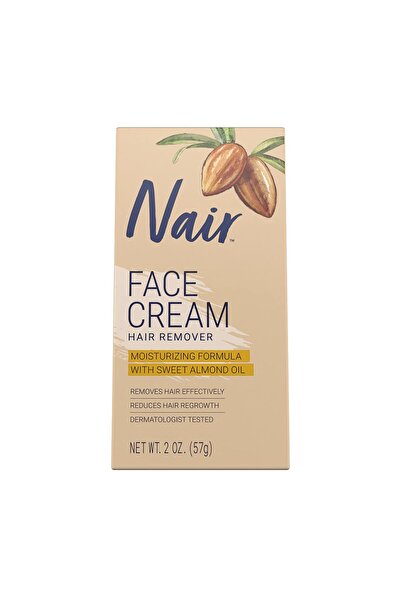 Nair Cremă depilatoare pentru față cu ulei de migdale dulci, 57 g