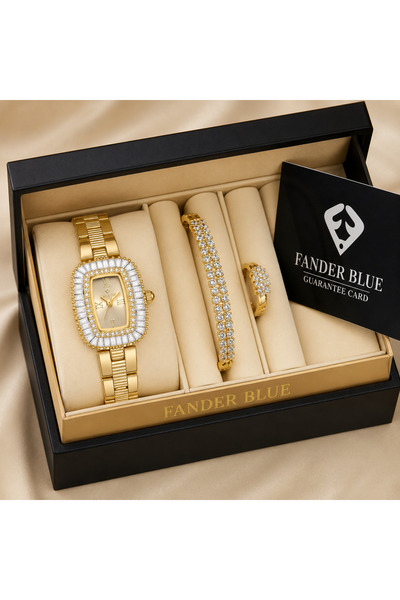 FANDER BLUE Fender Blue Women's Premium 3-Piece Set – All Gold with Light Gol...