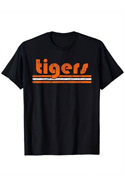 LİNA06 تي شيرت Vintage Tiger Three-Stripe Weathered مناسب لجميع الرجال والنسا...