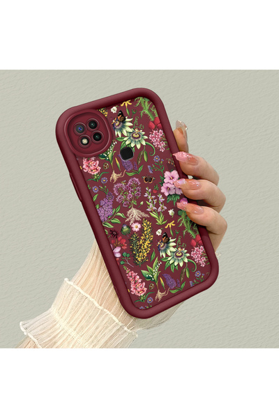 SLIMFELT Redmi 9C/10A Uyumlu Yüksek Kaliteli Çiçek Desenli, Düşmeye Dayanıklı...