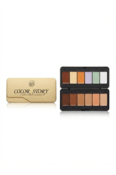 Victoria Color Story Color Correcting Concealer Palette – 12 Creamy Colors
