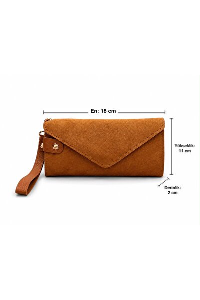 PaminBags Aksesuar Gerçek Süet Deri Kapaklı Kartlık Detaylı El Çantası PMN00105