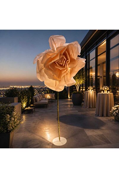 decotoys Decorative salmon flower with metal stand 200cm