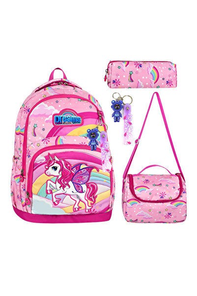 Denokids Set od 4 komada za devojčice iz osnovne škole Unicorn - ruksak, torb...