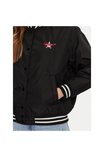 Guess Jeans Γυναικείο Μπουφάν Bomber W5RL43WHAA2 Μαύρο