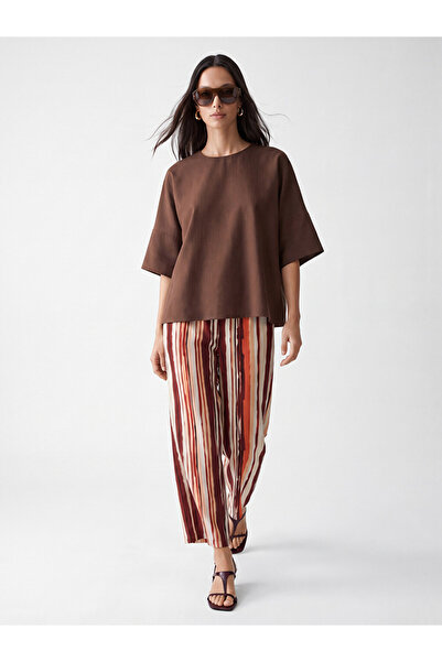 LC Waikiki Elastic Waist Striped Women's Trousers