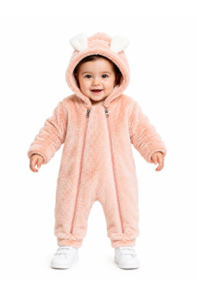 Chicsy Baby بدلة أطفال من ويلسوفت بسحّاب مزدوج على شكل أذني أرنب لطيفة، بغطاء...