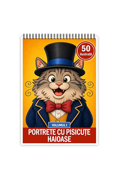 Legendary Gifts Carte de colorat, 50 de ilustrații Portrete cu Pisicute Haioa...