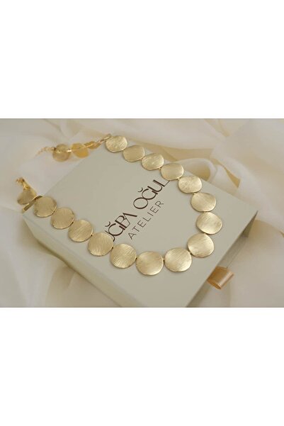 ATELİER TUĞBA Kol649 Round Plate Necklace