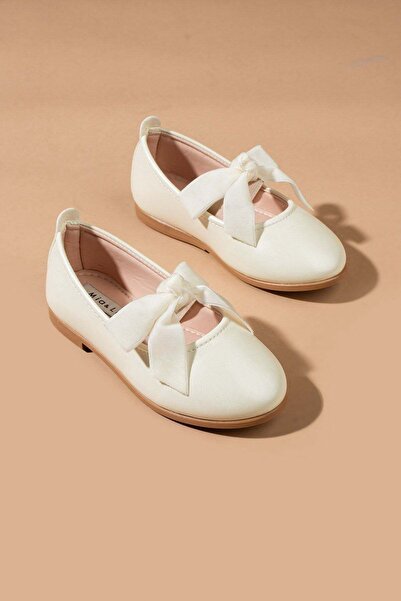 miabambim Bonino Bowknot Girls' Shoes Pearlescent White