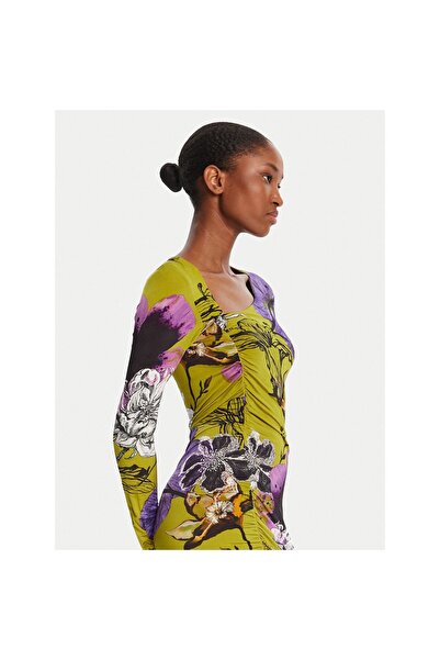 Desigual Rochie de zi cu zi pentru femei 25WWVK37 Verde