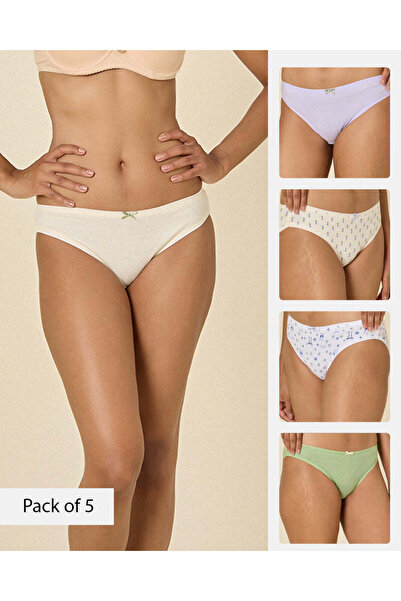 REDTAG Women Assorted 5 Pack Bikini Briefs
