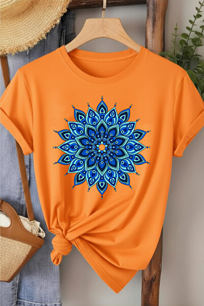 l'eivor Mandala & Nazar Design Printed Women's Cotton T-Shirt