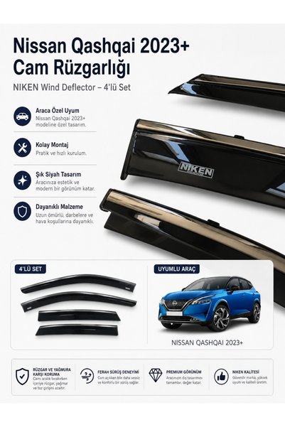 Niken CAM RÜZGARLIĞI KROMLU NİSSAN QASHQAİ 2023-> 4LÜ