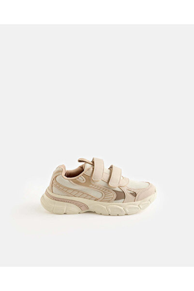 REDTAG Senior Girls White Material Block Low Top Sneakers