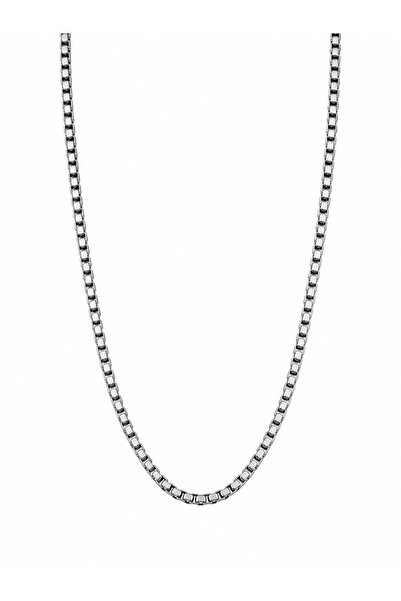 FIERA JEWELRY قلادة سلسلة مربعة من الفولاذ المقاوم للصدأ للرجال، لون فضي، قلا...