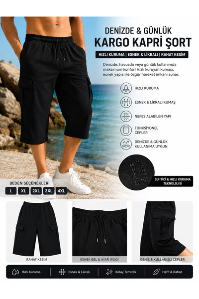 SEWANO Pantaloni scurți AquaFlex, cu uscare rapidă, din Lycra elastică, model...