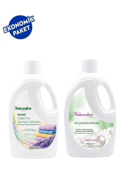 naturalive Katkısız Doğal Sıvı Çamaşır Deterjanı Renkliler ve Beyazlar İçin