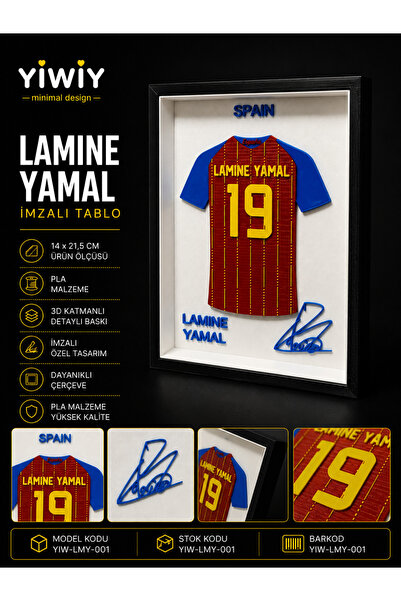 yiwiy Dekoratif Tablo Lamine Yamal Forma 3D