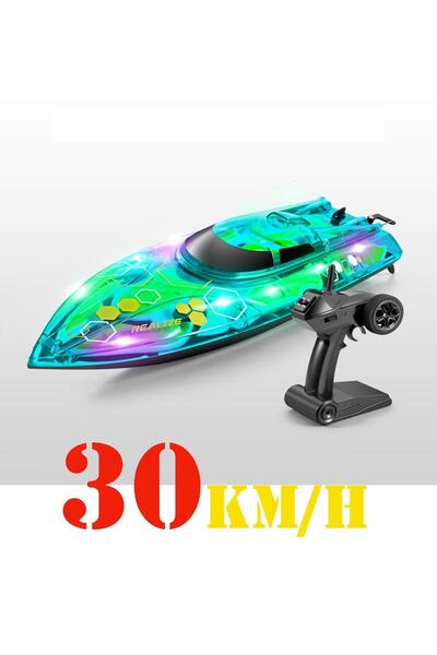 Empressco 1:36 Ölçek 2.4GHz Uzaktan Kumandalı RC Sürat Teknesi 30 km/h LED Iş...