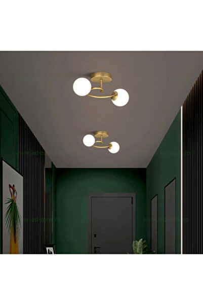 LEDZONE Lustră cu 2 socluri E27 LZ6655-2 Aurie