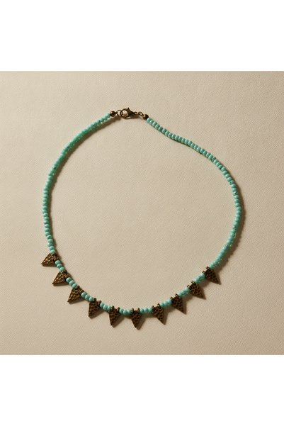 MODAYAŞAR Turquoise Beaded Bohemian Choker Necklace