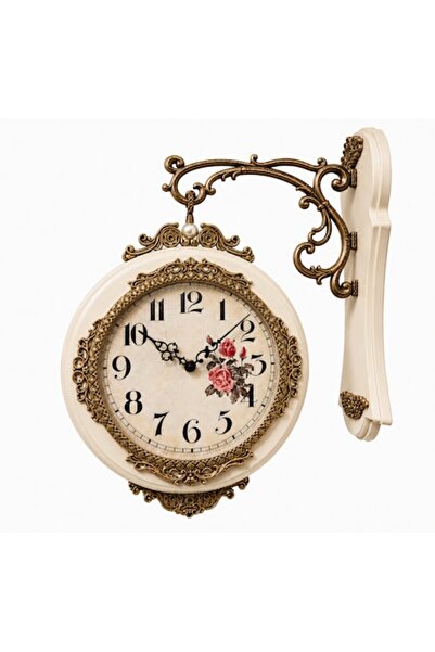 BLA BLA FOAM Ceas decorativ dublu, stil vintage, montare laterală – două fețe...