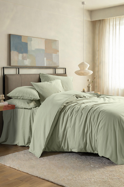 First Choice Arrow 100% Organic Washed Cotton Single Duvet Cover Set