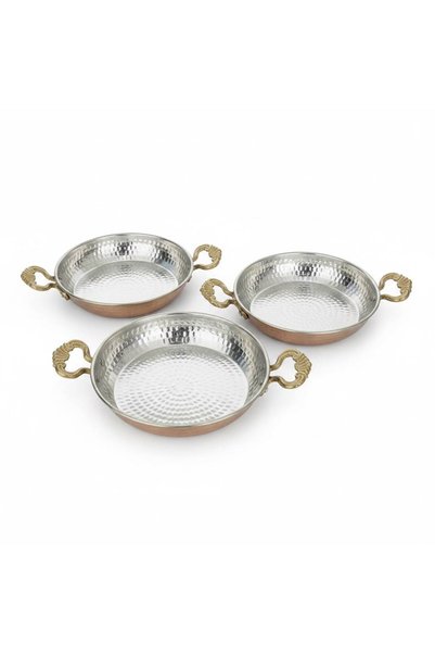 altınmutfak Triple Copper Pan Set Copper Pan Egg Pan Omelet Pan 18-20-22