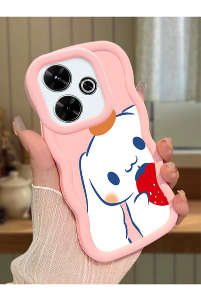 Hontinga Redmi 13X Compatible Case Camera Protector Pink Silicone Couple Phon...