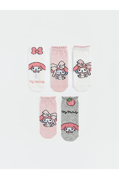 LC Waikiki Rmz Gi̇yi̇m Farkiyla My Melody Embroidered Girls' Booties Socks 5-...