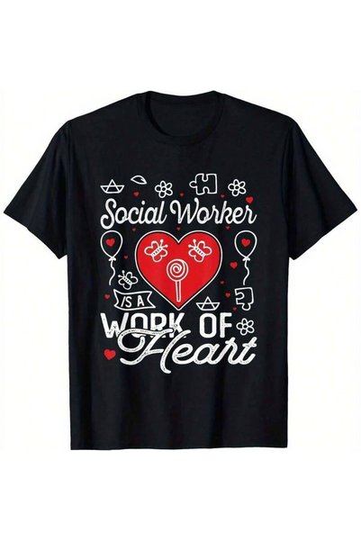 KYMC07 Social Worker Nostalgic Music Gifts Men's Casual T-Shirt – Classic Fit Daily Wear, Ideal For Street Style, Gym Workouts, Beach Days,