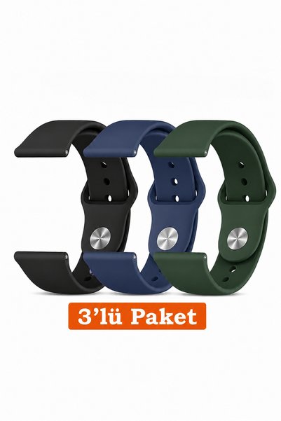 Dexmon Redmi Watch 5 Active / Redmi Watch 5 Lite Uyumlu 22mm 3'lü Paket Silik...