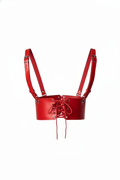Angels Passion Red Lace-Up Corset Type Shoulder Strap Chest Band
