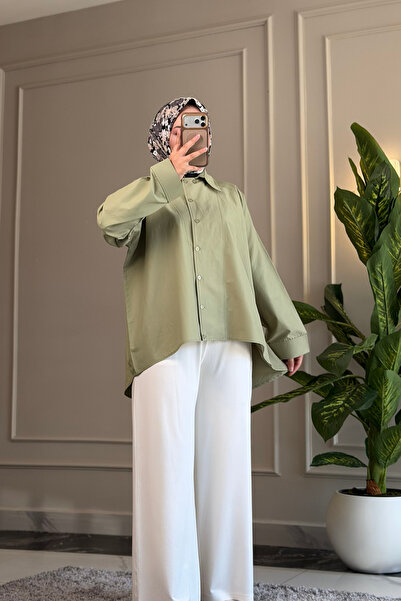 Suede Style 6165 - قميص نسائي أنيق ومريح مصنوع من قماش البوبلين المنسوج مع تف...