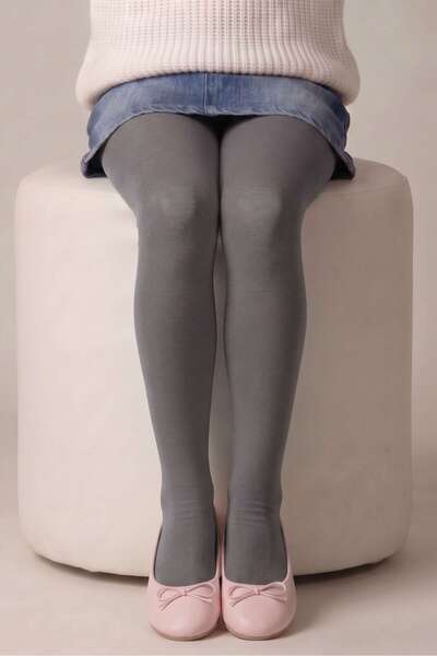 OBJE Girl's Steel Gray Micro 40 Pantyhose