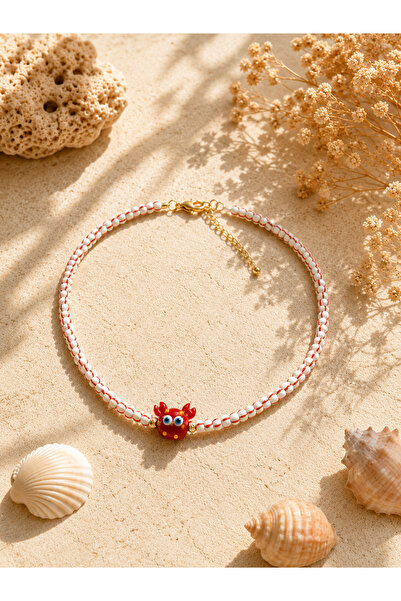 i&s design ÇİZGİLİ CAM BONCUK MURANO YENGEÇ