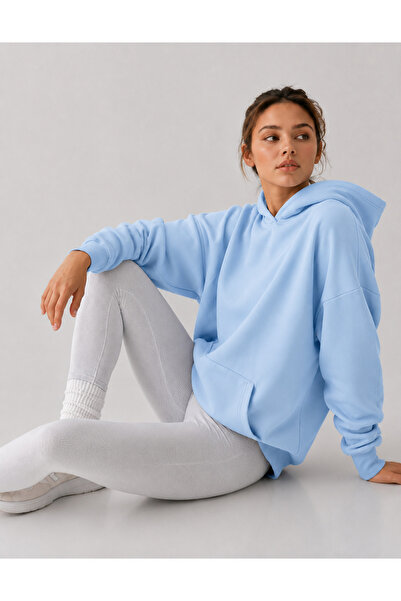 FAVORİST Plain Unprinted Three Thread Hooded Women's Sweatshirt