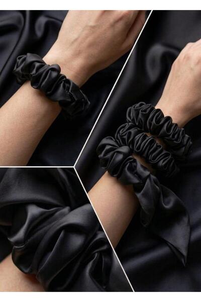 KL HOME Lüks Saten Saç Tokası – Saç Kırmayan İz Bırakmayan Large Scrunchie To...