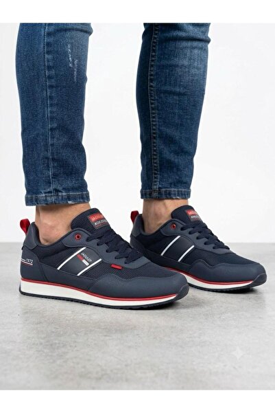 Lütfi Men's Navy Blue Orthopedic Sole Casual Sneaker Walking Shoes